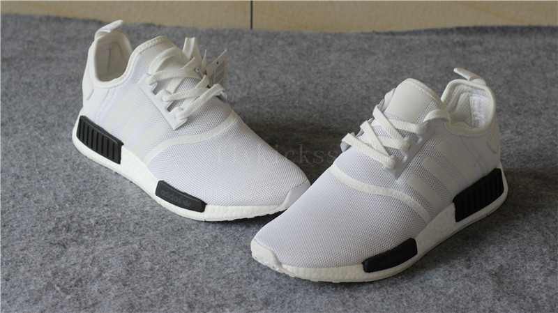 Real Boost Adidas NMD R1 Primeknit White Black